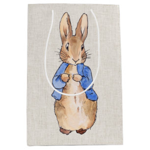 Classic bunny rabbit in blue jacket medium gift bag
