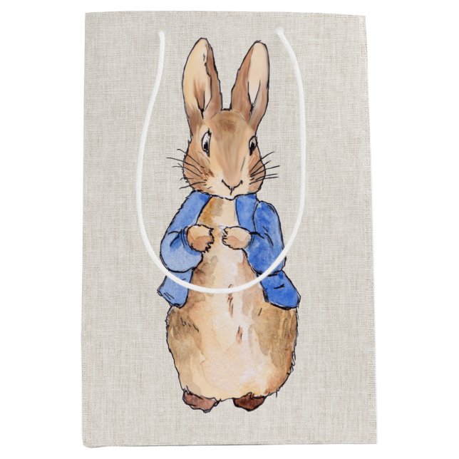 Classic bunny rabbit in blue jacket medium gift bag (Front)