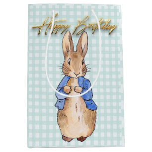 Classic bunny rabbit in blue jacket medium gift bag