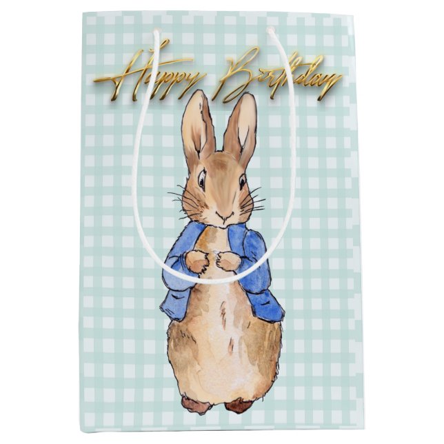 Classic bunny rabbit in blue jacket medium gift bag (Front)