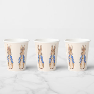 Classic bunny rabbit in blue jacket paper cups