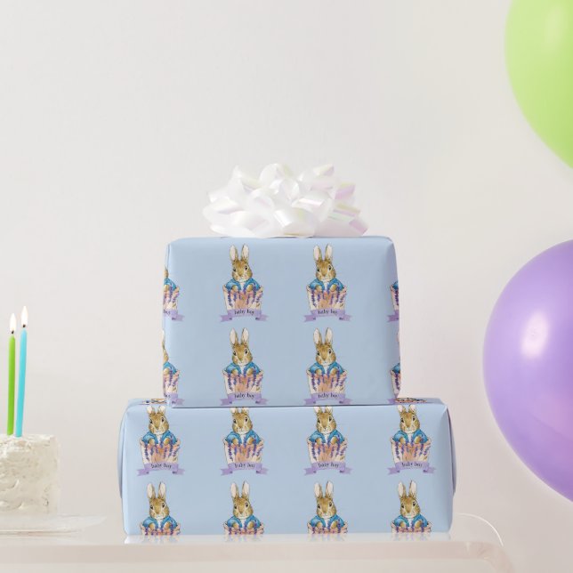 Classic bunny rabbit in blue jacket wrapping paper (Party Gifts)