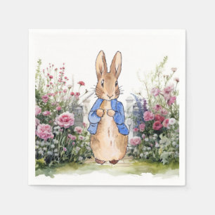 Classic bunny rabbit in his garden napkin