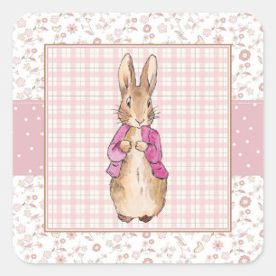 Classic Bunny Rabbit in pink jacket Square Sticker