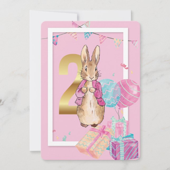 Classic bunny rabbit invitation (Front)