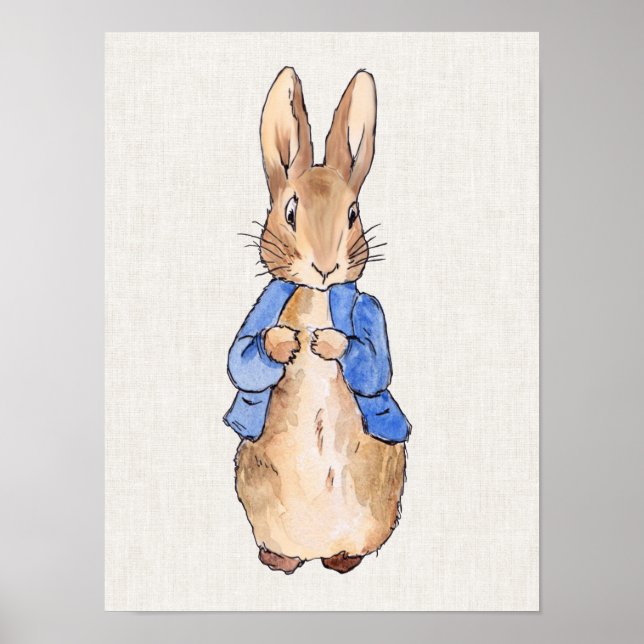 Classic Bunny Rabbit Nursery Wall Art (Front)