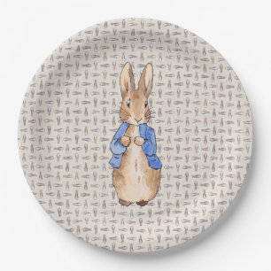 Classic Bunny Rabbit pattern background Paper Plate