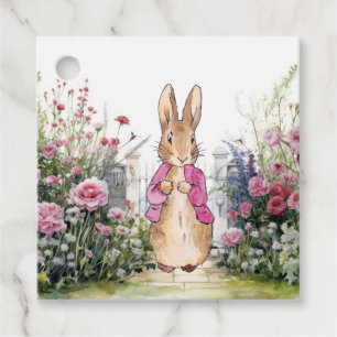 Classic Bunny Rabbit Pink Jacket in his Garden Favour Tags
