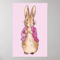 Classic Bunny Rabbit pink jacket Nursery Art