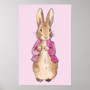 Classic Bunny Rabbit pink jacket Nursery Art Poster
