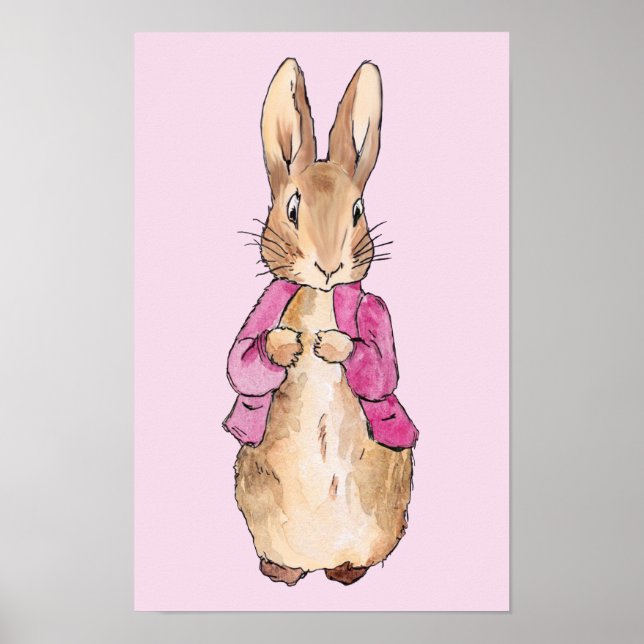 Classic Bunny Rabbit pink jacket Nursery Art Poster (Front)