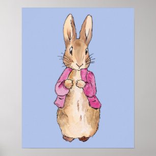 Classic Bunny Rabbit pink jacket Nursery Art Poster