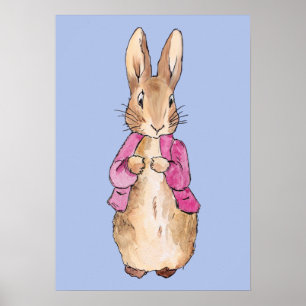 Classic Bunny Rabbit pink jacket Nursery Art Poster