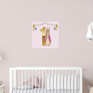 Classic Bunny Rabbit pink jacket Nursery Art Poster