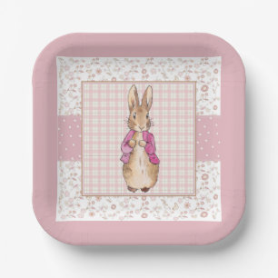 Classic bunny rabbit pink jacket paper plate