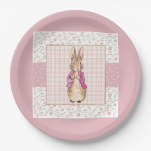 Classic bunny rabbit pink jacket paper plate