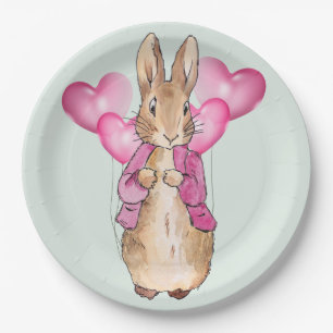 Classic bunny rabbit pink jacket paper plate