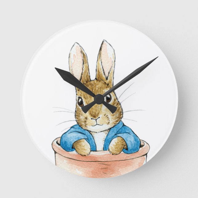 Classic Bunny Rabbit Round Clock (Front)