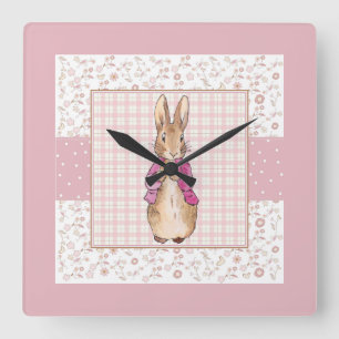 Classic Bunny Rabbit Square Wall Clock