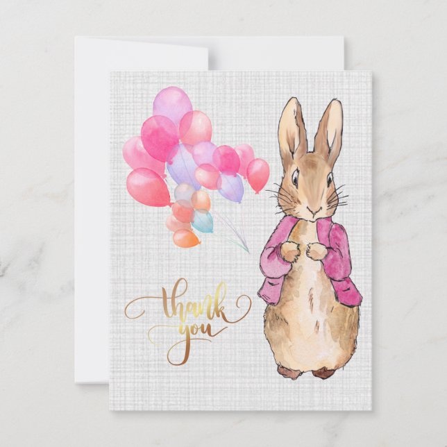 Classic bunny rabbit thank you card (Front)