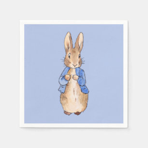 Classic bunny rabbit wearing blue jacket napkin