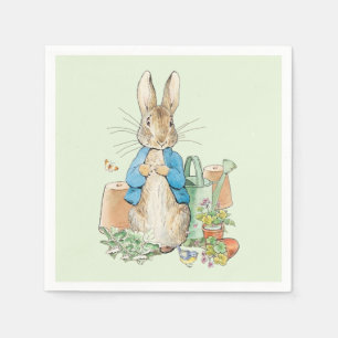 Classic bunny rabbit wearing blue jacket napkin
