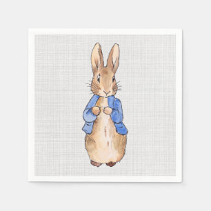 Classic bunny rabbit wearing blue jacket napkin