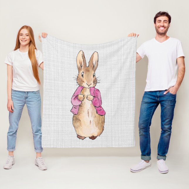 Classic bunny rabbit wearing pink jacket   fleece blanket (In Situ)