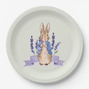 Classic bunny rabbit with lavender  paper plate