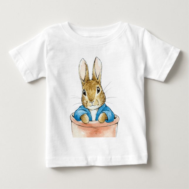 Classic bunny sitting in a pot baby T-Shirt (Front)