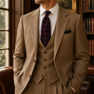 Classic Burgundy and Navy Blue Tartan Plaid Tie
