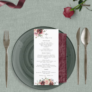 Classic Burgundy Blush Rose & Peony Menu