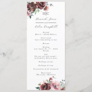 Classic Burgundy Blush Rose & Peony Program