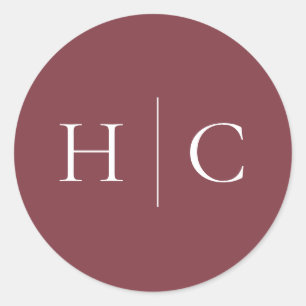 Classic Burgundy Blush Rose & Peony Round Sticker