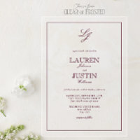 Classic Burgundy Calligraphy Monogram Wedding