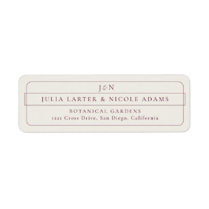 Classic Burgundy Calligraphy Return Address Label