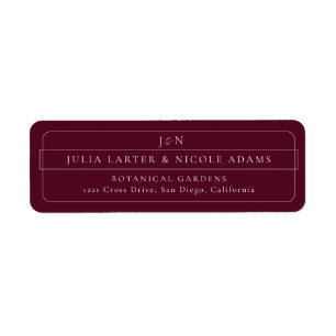 Classic Burgundy Calligraphy Return Address Label