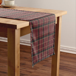 Classic Burgundy Christmas Tartan Plaid Short Table Runner