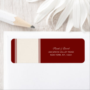 Classic Burgundy & Cream Wedding Return Address Label