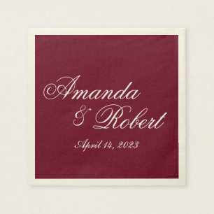 Classic Burgundy Custom Wedding Paper Napkin