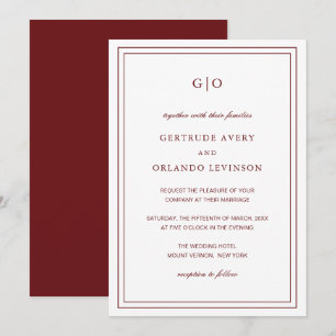 Classic Burgundy Elegant Wedding Invitation