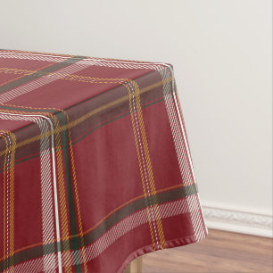 Classic Burgundy Forest Plaid Aesthetic Tablecloth