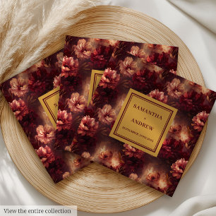Classic Burgundy Gold Wedding Dinner Napkins