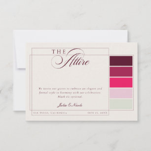 Classic Burgundy Ivory Calligraphy Formal Attire Invitation