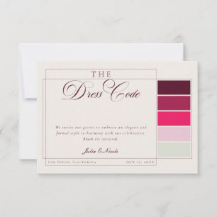 Classic Burgundy Ivory Calligraphy Formal Dress Invitation