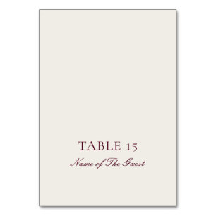 Classic Burgundy Ivory Calligraphy Place Card