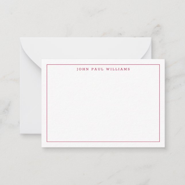 Classic Burgundy Professional Simple Thin Border Card (Front)
