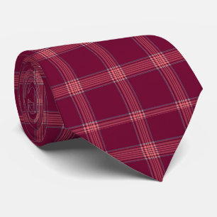 Classic Burgundy Tartan Plaid Gift Tie