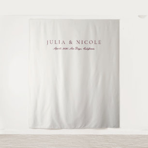 Classic Burgundy Wedding Welcome Backdrops Banner Tapestry