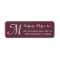 Classic Burgundy White Custom Monogram Address